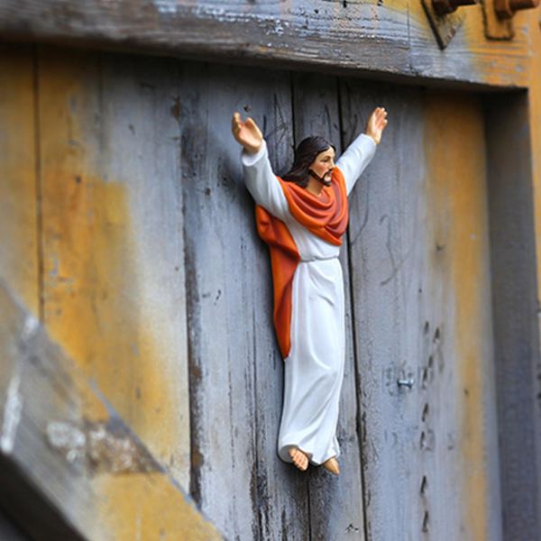 Kristillinen Jeesus-patsas käsinmaalattu hartsikatolinen hahmo Käsityökoriste
