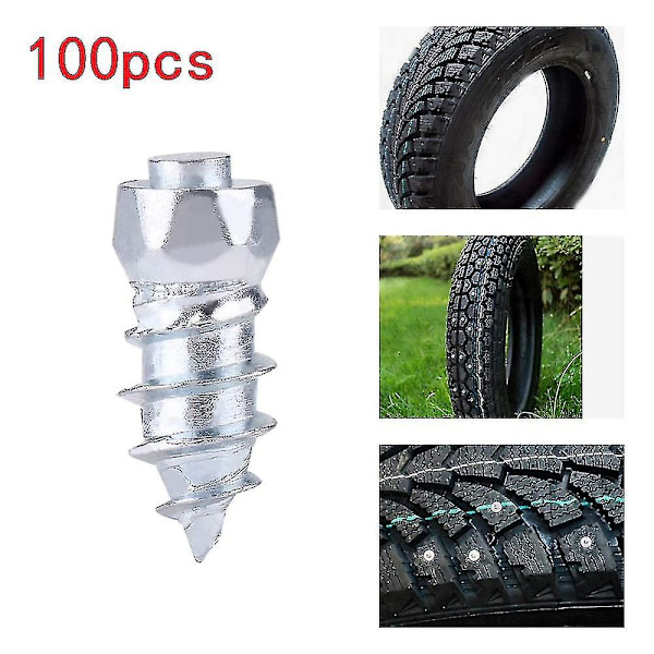 100 stk 12 mm dekkpigger i karbidskrue snøpigger Anti- Anti-is for bil/suv/atv/utv bildekkpigg