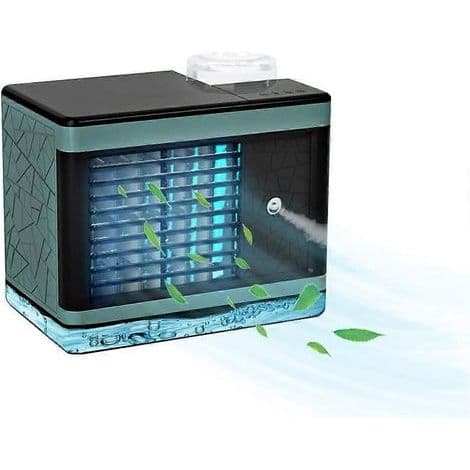 Mini bærbar aircondition. USB-køleventilator med luftfugter - AquaForge