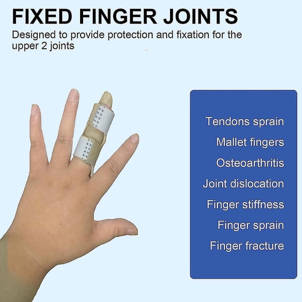 Hudfärg 2 st Fingerskena, Snap Finger Splint för brutna fingrar, Fingerskydd för Artrit Smärta, Sportskador Fingerskydd Finger