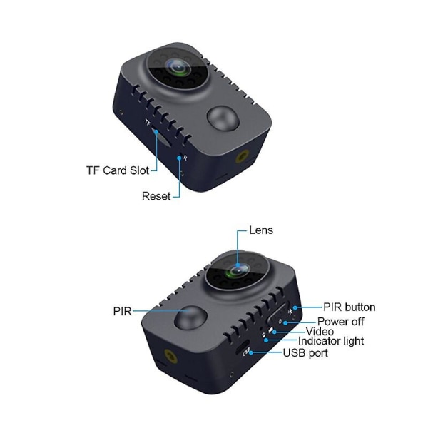 MD29 Kamera PIR Rörelsedetektering Power 1080P Sensor Night Vision Videokamera DVR Micro