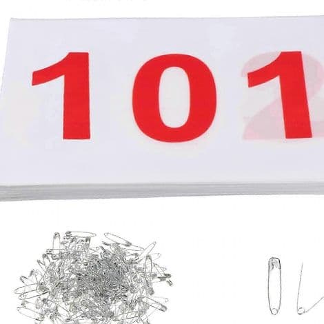 100 nummererte startnummer (fra 001 til 100a)