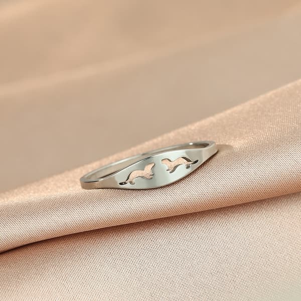 Odderring, dame-/pigestil, rustfrit stål, enkelt design, en perfekt gave til kæledyrselskere.