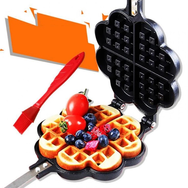 Non Sticks Waffle Factory Stekpanna Kärlek Bubblig Kaka Ugn Frukost Våfflor Kök Frukostmaskin Äggkaka Ugn Stekpanna D5 | Våffelform