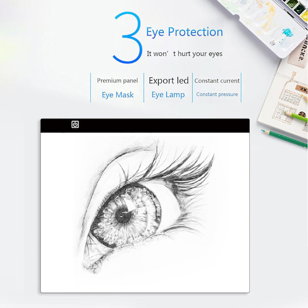 Bærbar A5,a4,a3 LED-kopieringslysboks, tyndt lyspanel, USB-strømkopieringstegnebræt, sporingslysboks til kunstnere De
