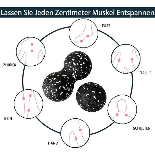 2 stk Jordnøddes Massagebold Fascia Bold Sæt Dyb Vævs Massageværktøj Til Myofascial Frigivelse, Muskelafslapper