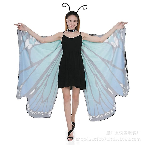 3 st/set Dam Butterfly Kostym Karneval Kostymer Butterfly Scarf Wing Scarf Butterfly Wing Vuxen Poncho Kappa För Fest Halloween Jul Kostym