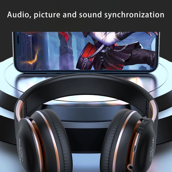 Huvudmonterade hopfällbara Tws-hörlurar med metallstödarm Trådlöst Bluetooth 5.0 Headset Fm/tf-cardaux-in-funktion Inbyggd mikrofon