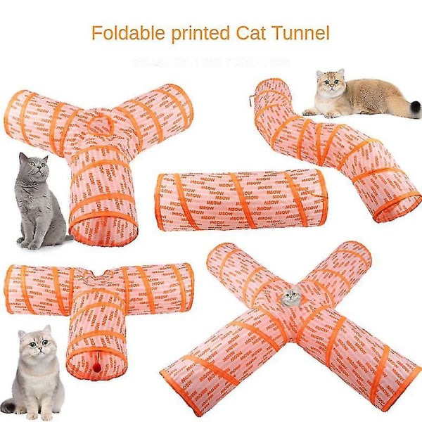 Pet Crinkle Tunnels Sammenleggbare kanin Dyrelekerør Katter Tunnel Katt Kitty Trening Interaktiv