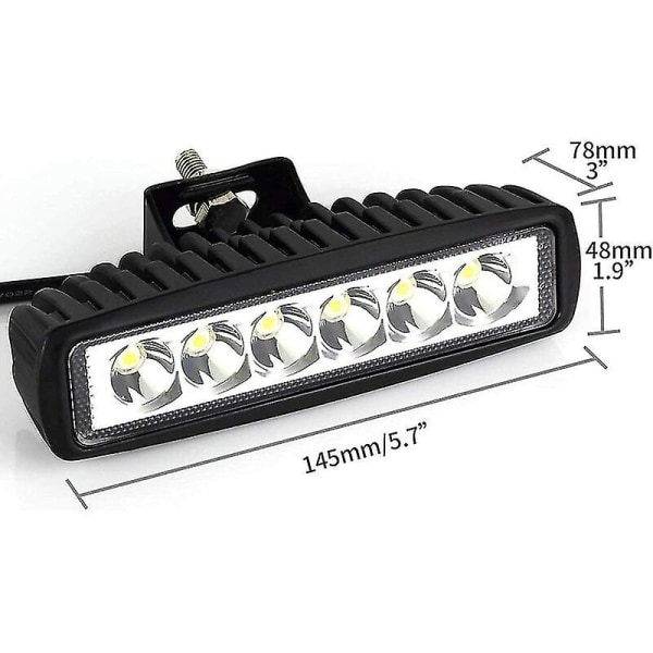 18w Led arbeidslys 12v 24v Led arbeidslys Vanntett stangstråle Slank lampe for båt lastebil bil suv atv 4wd offroad