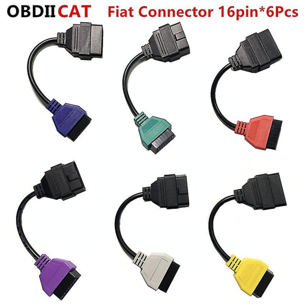 Seneste 6 Farve Auto Obd2 Connector Diagnostic Adapter Kabel til Fiatecuscan og Multiecuscan til Fia