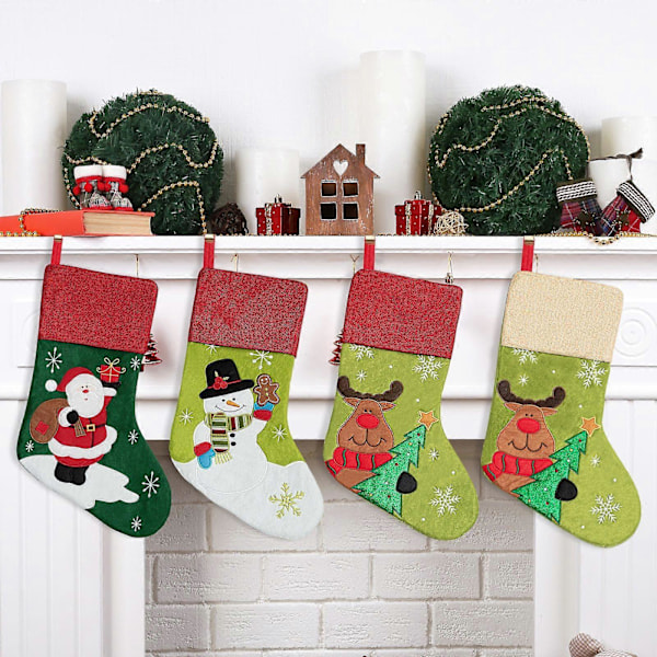 Sett med 1 personlig julesokk, tilpassede julesokker, familieornament for julepynt