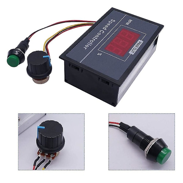 PWM DC Motor Hastighetsregulator med Digitalt Display 30A PWM Justerbar Hastighet Trinnløs Regulator