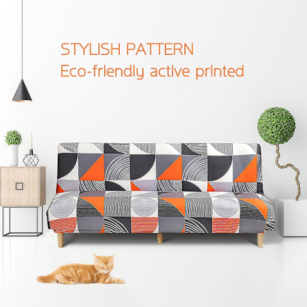 Livego Armløs Futon Sofa Seng Trekk, Stretch Sofa Couch Trekk Uten Armlene, Trykt Møbelbeskytter Trekk, 9 Farger