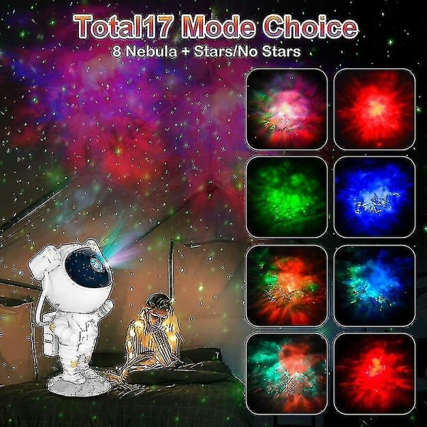 Astronaut Galaxy Projektor Stjernehimmel Natlys, Astronaut Stjerneprojektor Med Nebula, Timer Og Fjernbetjening, Stjernelampe Til Soveværelse Og Loft