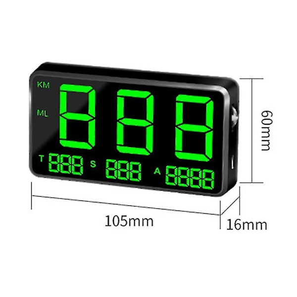 Universal Hud Heads Up Display Stor Skärm Digital Hastighetsmätare Höjd Fg
