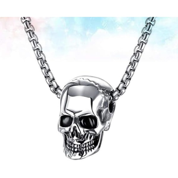 Halloween kranium halskæde vedhæng gotisk vintage halskæde titan stål smykker mænd drenge sølv