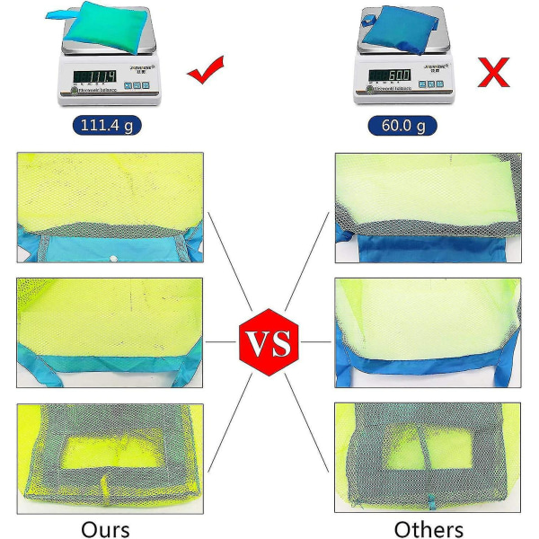 Stor mesh-taske kompatibel med strandlegetøj Strandtaske kompatibel med sandlegetøj Mesh-legetøjstaske i sandblå 18 X 12 X 18 tommer