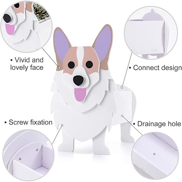 Sulo puutarhan kukkaruukku lehmän koiran istutuskone, lehmän corgi pomeranian vuohen puutarharuukut, pvc-kukkaruukku puutarhan kodin sisustus