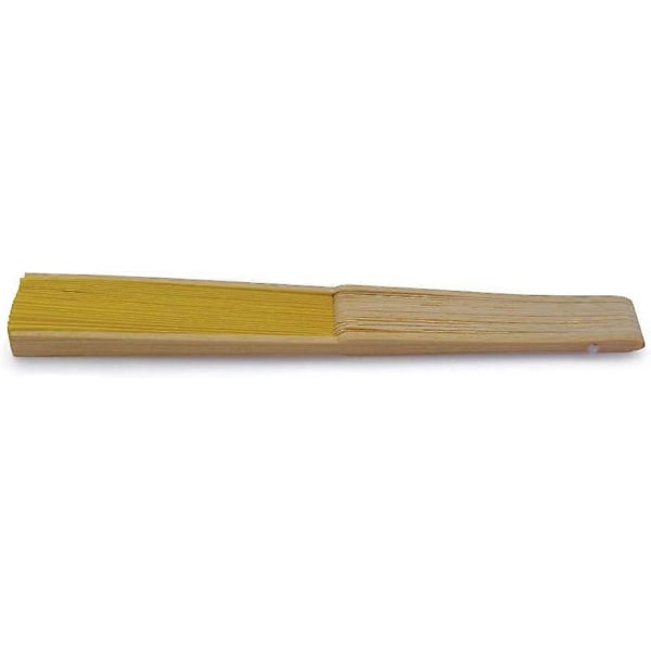 Gul vifte i papir og bambus for gjester - Bryllup, fest, utendørsarrangement. (Gul, Vifter)
