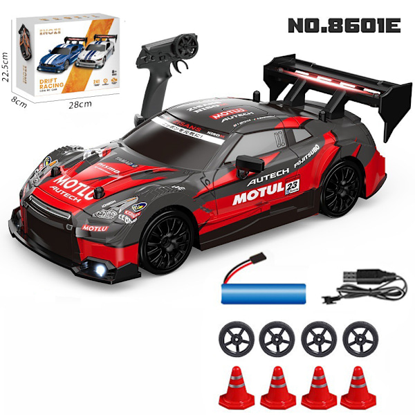 1:24 Skala RC Driftbil 4WD 2.4GHz 30KM/H Hög Hastighet Racing Sport Leksaksbil med LED-lampor, Racing och Drift Hjul 8602-