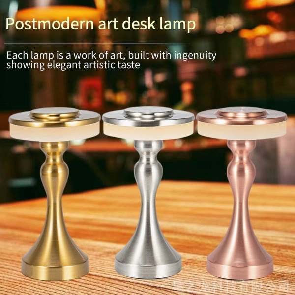 Moderne LED-bordlampe Oppladbar Dimbar Touch Nattlys Trådløs Unik Design