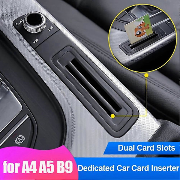 Inner Konsol Insats Kortfodral Fack Förvaringslåda för - A4 A5 B9 2017-2021 Vänsterstyrd Biltillbehör
