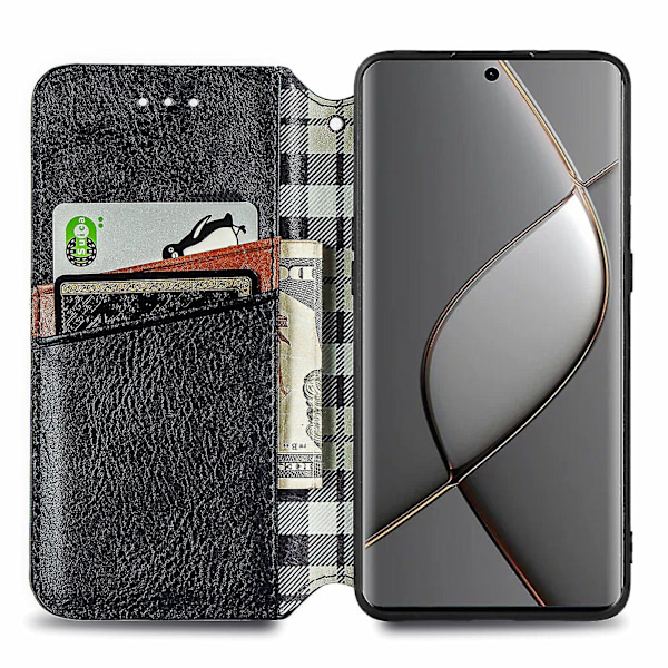 Fodral för Transsion Tecno Spark 20 Pro+ - Rhombus Plånboksfodral i Läder, Flip-design