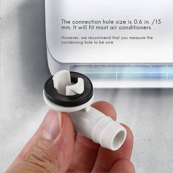 Airconditioner AC Afløbsslange Stik Albuefitting med Gummiring til Mini-Split Enheder og Vind