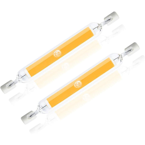 Pakke med 2 R7s LED-pærer 118mm 10W Lineær Kald Hvit 6000K R7s J118 Dippio Effekt COB Filament Lampe 118mmx15mm Ekvivalent til 90W Halogenlampe 360 Grader
