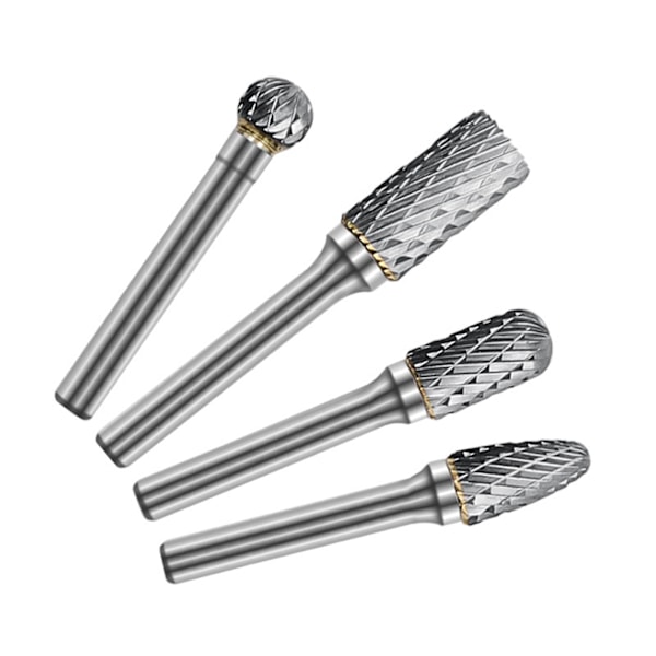 8 st 1/4'' Dubbelskurna volframstålk Carbide Rotary Burr Die Grinder Shank Bit Ny