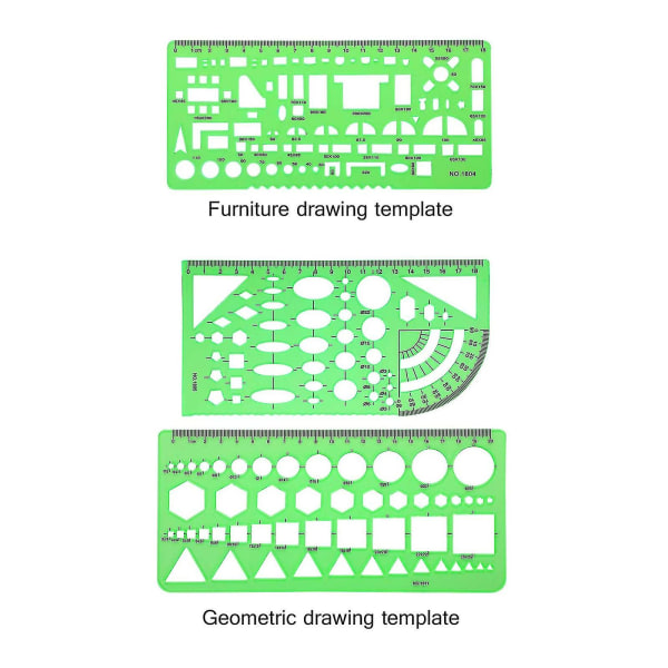 6 stk Arkitekt Multifunksjonell Tegnemalsett Husplan Interiørdesign Og Møbeltegneverktøy Linjal