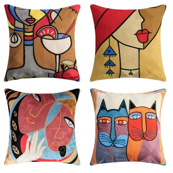 Set med 4 kuddfodral 45x45 cm dekorativa soffkuddar