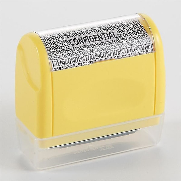 2 stk. Identitetstyveri Beskyttelses Rulle Stempel Fortrolig Rulle Stempel Privatlivsoplysninger Stempel Og 4 stk. Efterfyldning Blæk