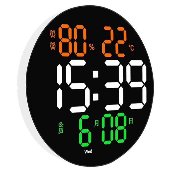 10 tums digital led väggklocka datum med larm och temperatur termometer Vardagsrumsdekoration
