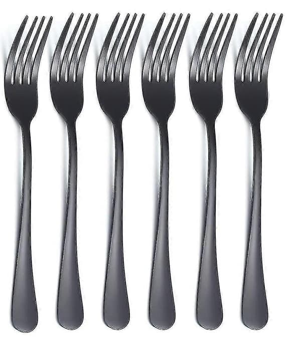 Sort middagsgafler 6-pak, rustfrit stål 20,75 cm titaniumbestik
