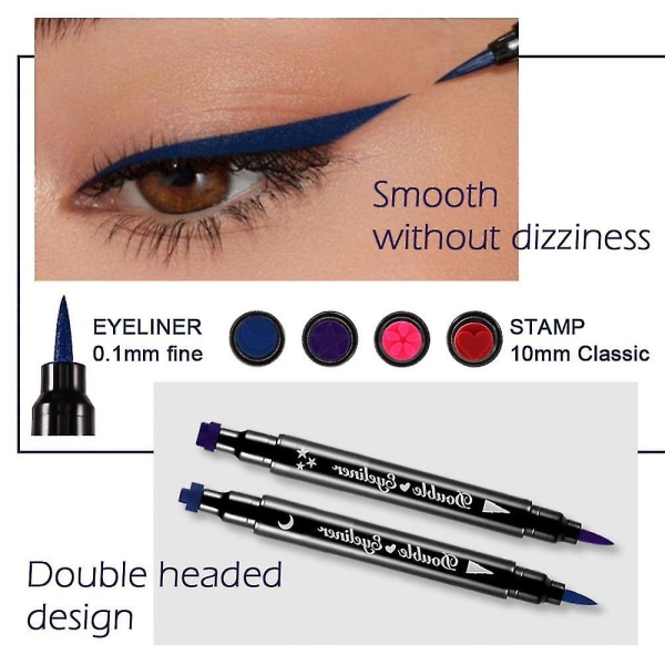 2 In1 Eyeliner Stamp Flytende Eyeliner Blyant Vanntett Hurtigtørkende Dobbelthodestempler Eye Liner Kosmetikk Makeup Maquillaje