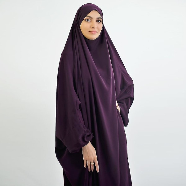 Hette Abaya Muslim Kvinner Hijab Kjole Bønneplagg Jilbab Lang Khimar Robe Heldeksel Ramadan Kjole Abayas Islam Klær Niqab
