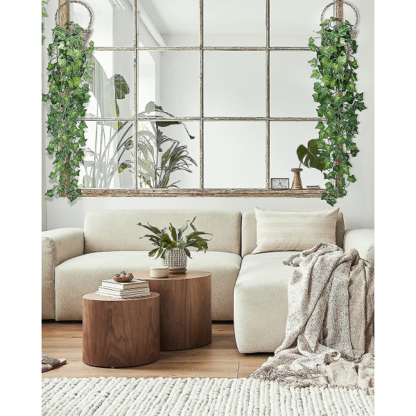 piezas de plantas colgantes artificiales con una cesta, vegetación de pared de 2,95 pies