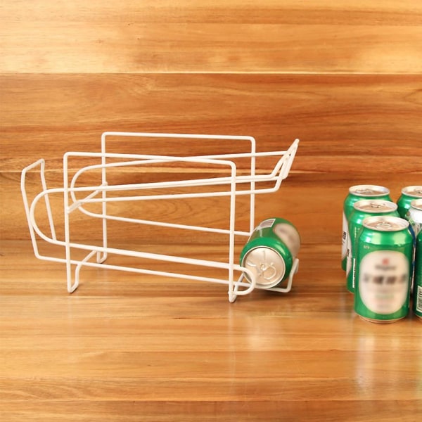 Dobbeltlags dåser Opbevaringsstativer Dåser Rulleholder Køleskab Drikkevarestativ