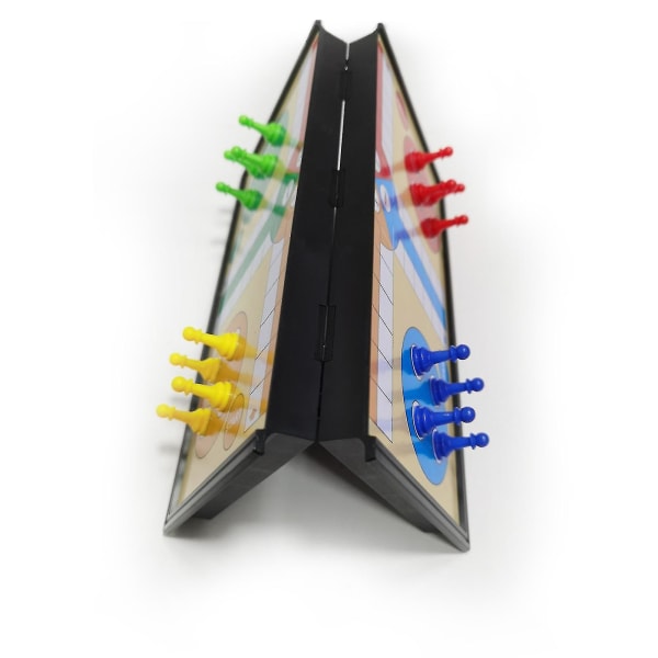 Bærbare magnetiske Ludo-brettspill Foldeflyspill Flysjakk Underholdning Utdanningsgave til barn Studenter Voksne Familiehjem Skole Tra