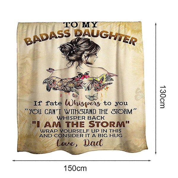 Sixsenses To My Badass Daughter -peitto isältä ja äidiltä - Badass Daughter -peittolahja isältä ja äidiltä tyttärelle