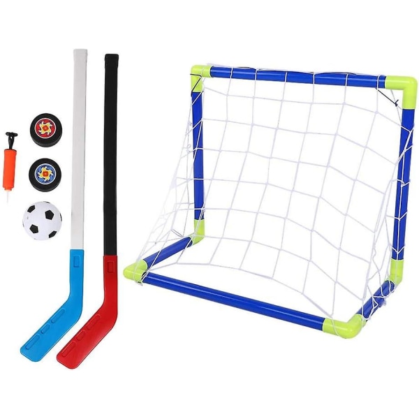 bold Sæt, 2 i 1 Udendørs Sport Børn Fodbold Ishockey Målsæt Med Bolde Pumpe Børnetræningslegetøj til børn i alderen 3+