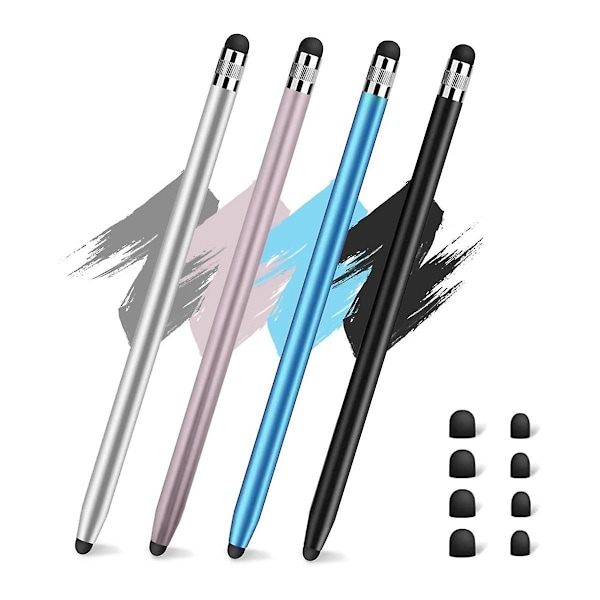 4 stk. Stylus Pen til Touchscreen, Fungerer til //Android Tablets, Stylus 2-i-1 Følsomhed og Høj Præcision