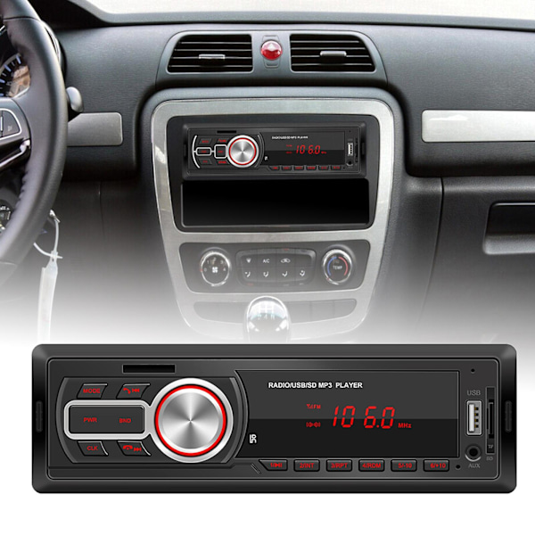 Bilradio Stereo In-dash Mp3-afspiller Bluetooth Fm Audio Hovedenhed Usb/aux/tf Ny