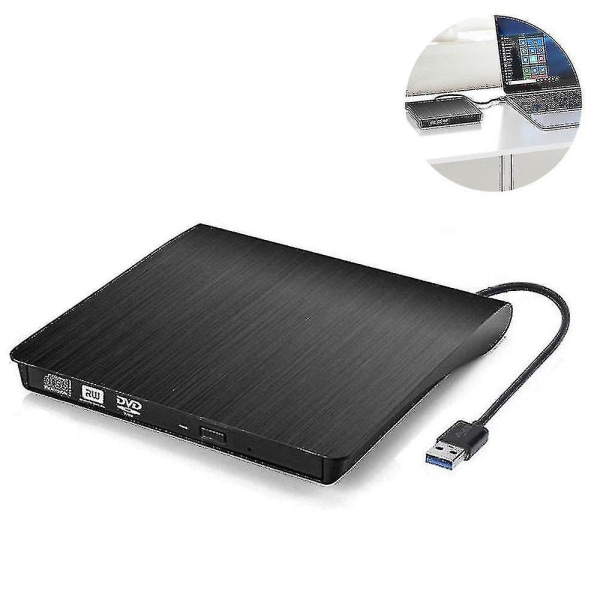 External Cd Dvd Drive, Usb 3.0 Portable Cd Dvd +/-rw Drive Slim Cd Dvd Rom Rewriter Burner Cd Dvd Player For Laptop Desktop Macbook Pc Windows L