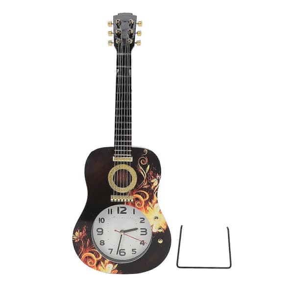Väggklocka Tyst Simulation Ukulele Formad Dekorativ Väckarklocka För Sovrum Studenthem Kontor