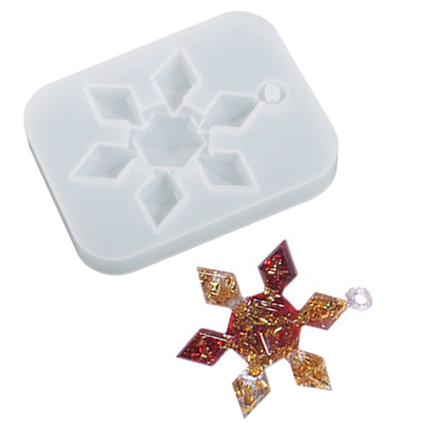 Diy Krystal Dråbe Lim Vindspil Form Elg Snefnug Jul Silikoneform