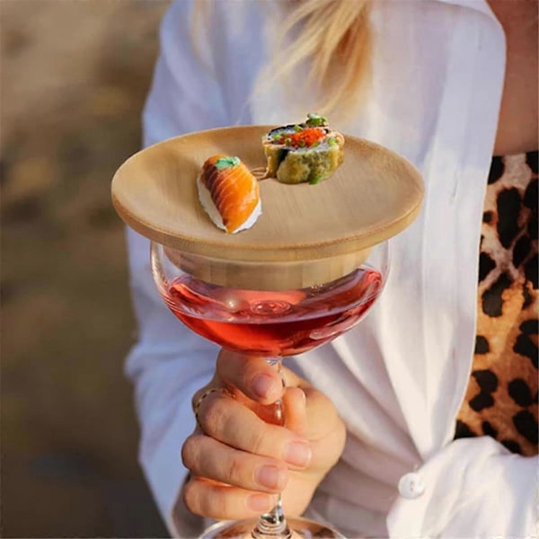 9 st Vin Glas Charcuterie Topper, Charcuterie Vin Glas Topper, Bambus Vin Glas Topper Vin Glas Topper Tallrik