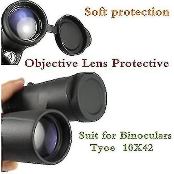 10x42 gummilinsskydd för kikare + regnskydd, objektiva optikskyddsskydd-yu